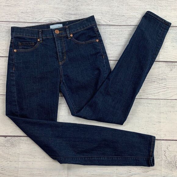 LOFT Jeans 26 / 2 Skinny Dark Wash Inseam 28.5" - Picture 1 of 9
